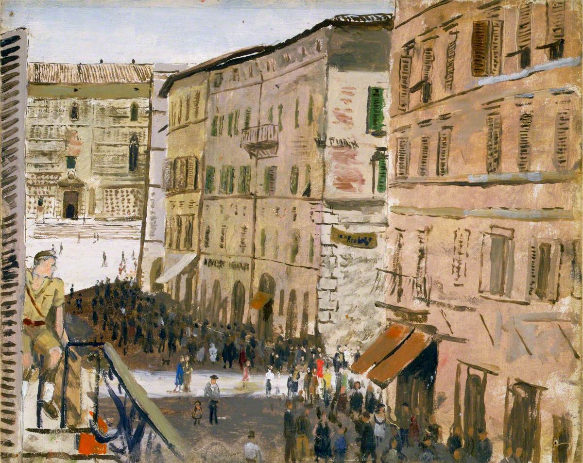A Street Scene from the Officers' Mess, Perugia, Italy