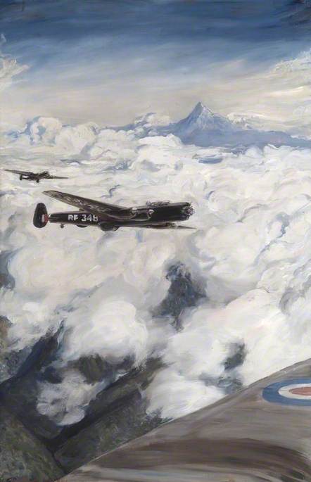 Kenya: 'Lincolns' of No. 49 Squadron Attacking Hideouts with Bombs, Mount Kenya Beyond