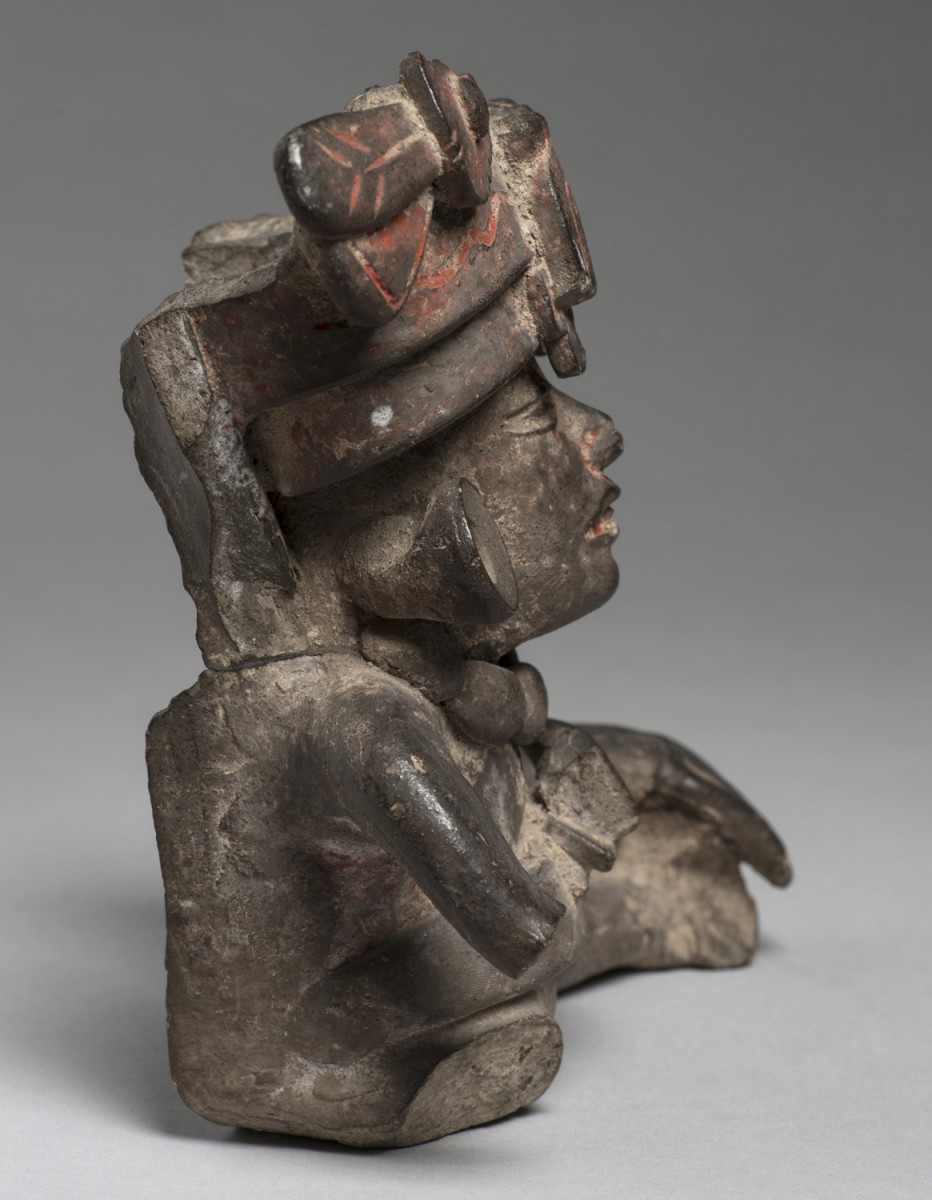 Human Figure with Necklace and Feathered Headdress