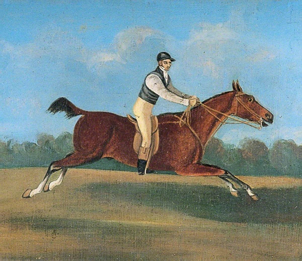 William Hutchinson of Canterbury on 'Staring Tom' Riding from Canterbury to London Bridge in 2 hours 25 minutes and 51 seconds on Thursday 6 May 1819