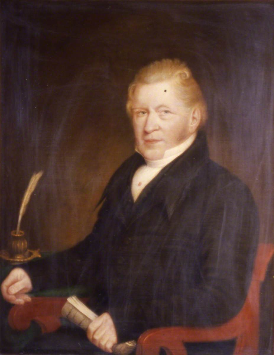 Mr Baskerville of Canterbury Catch Club Holding a Scroll, with a Quill Pen in an Ink Stand