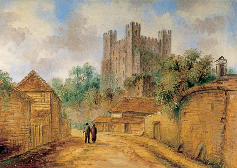 View of Rochester Castle, Kent, from Epaul Lane