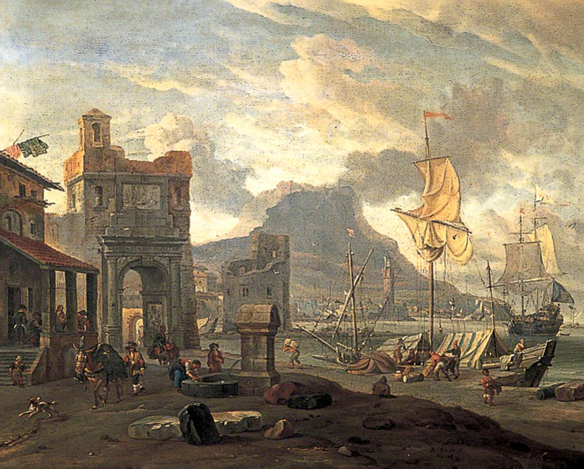 Port Scene with an Arch