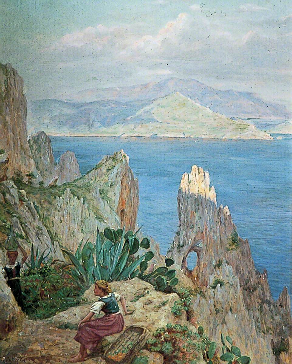 Capri Coastal Scene with Figures