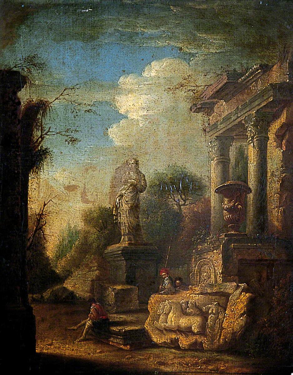 Ruins with a Statue