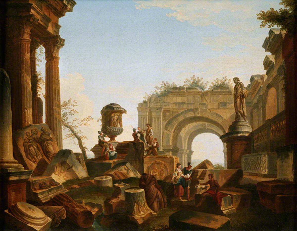Ruins with an Urn and an Arch