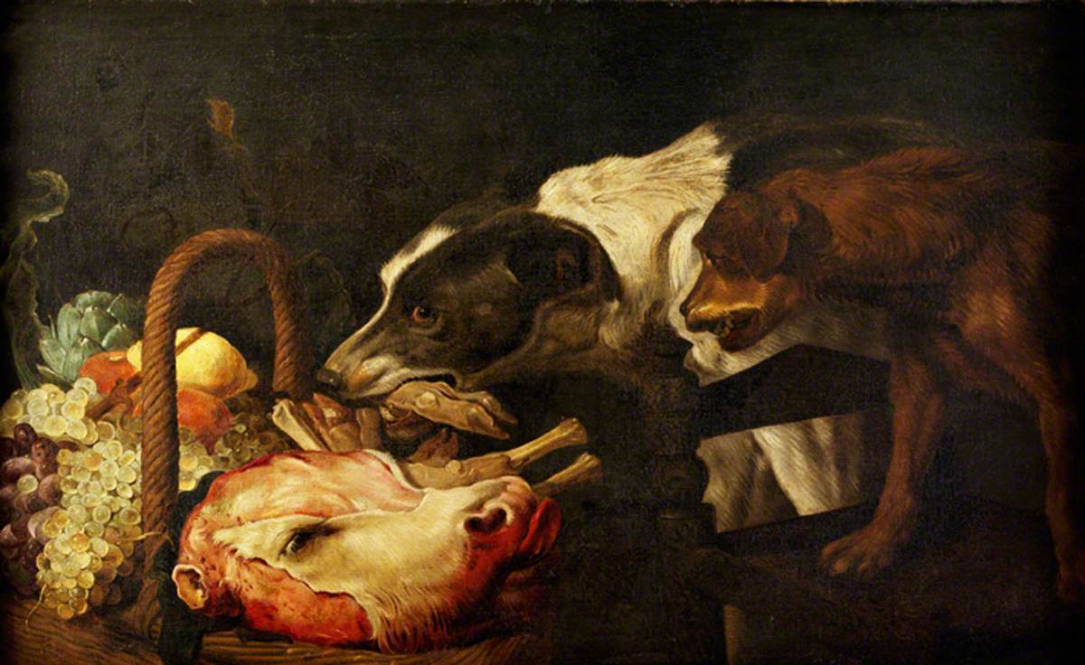 Dogs Stealing Food from a Basket