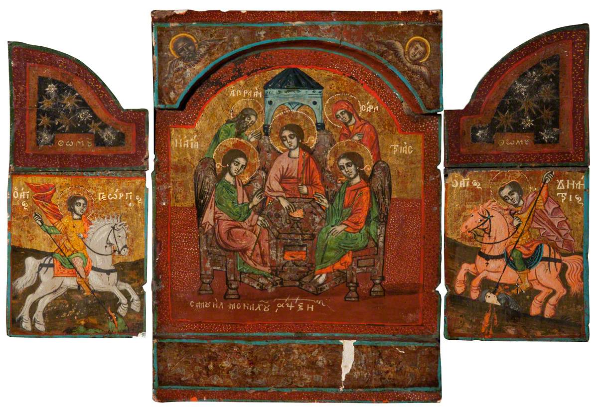 Icon with the Old Testament Trinity (The Hospitality of Abraham)