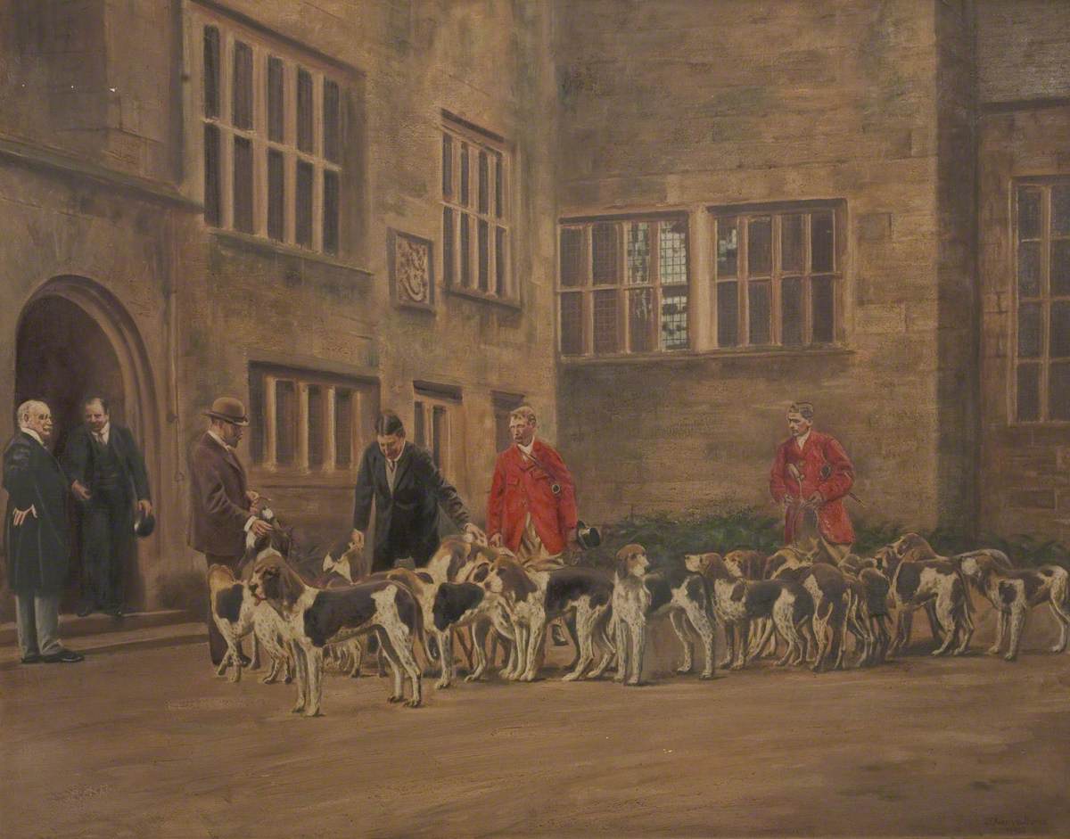 George V Inspecting the Holcombe Hounds at Houghton Tower