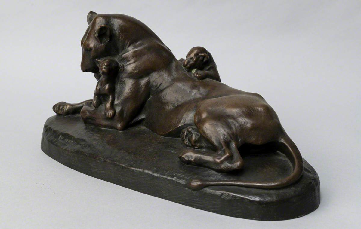 Bronze Group: Lioness and Cubs