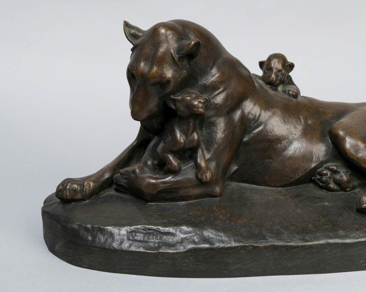 Bronze Group: Lioness and Cubs