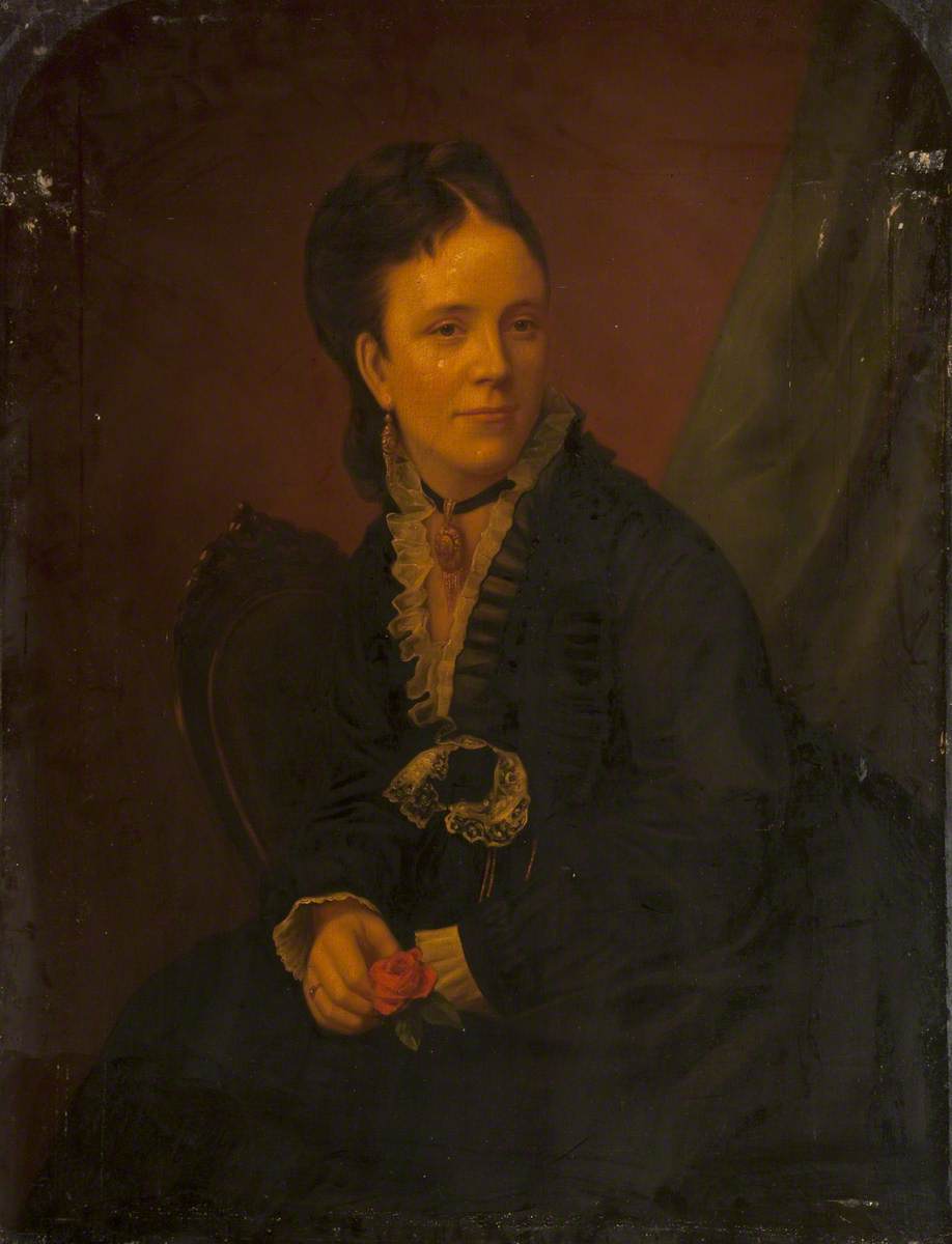 Portrait of a Woman Holding a Rose
