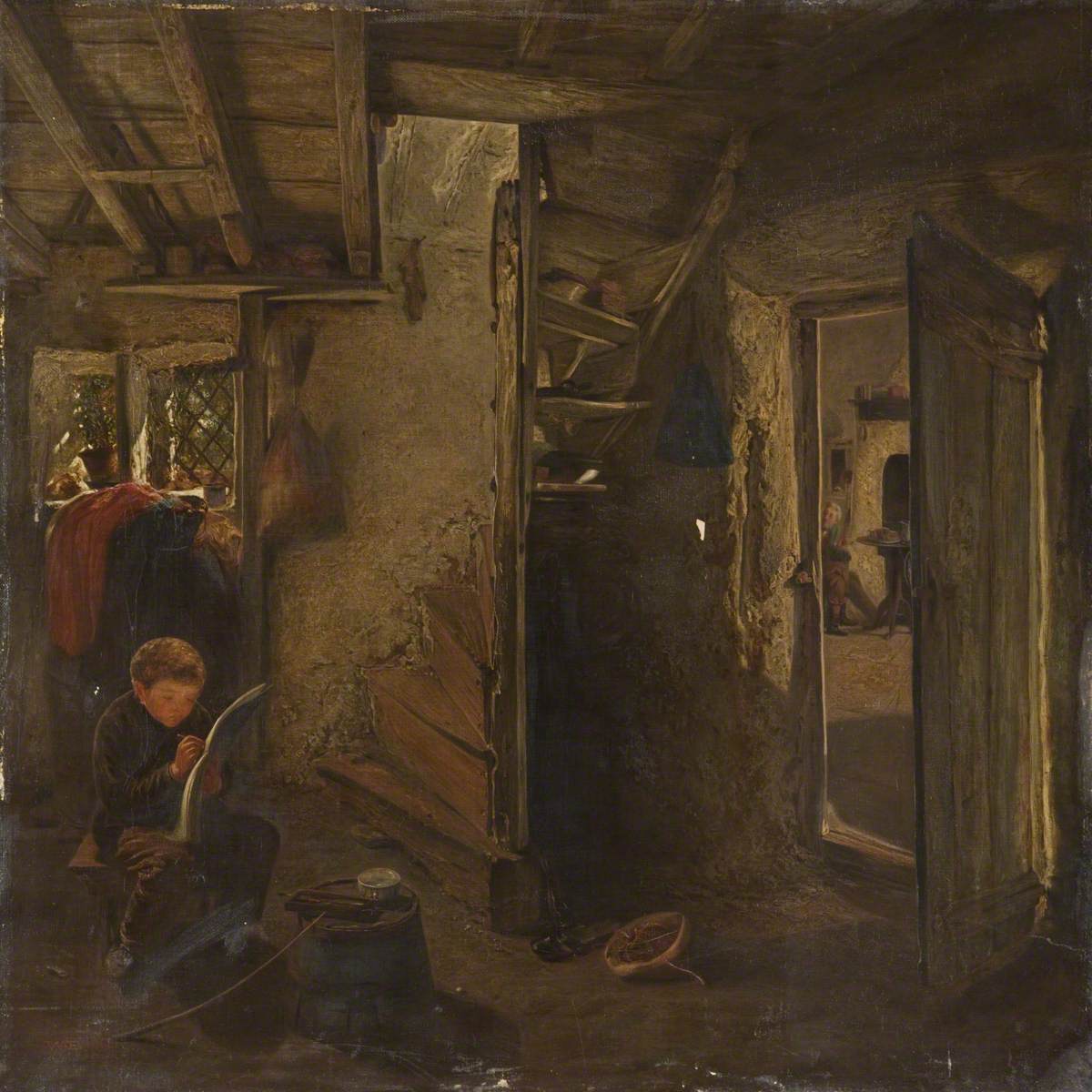 Interior with a Boy Drawing