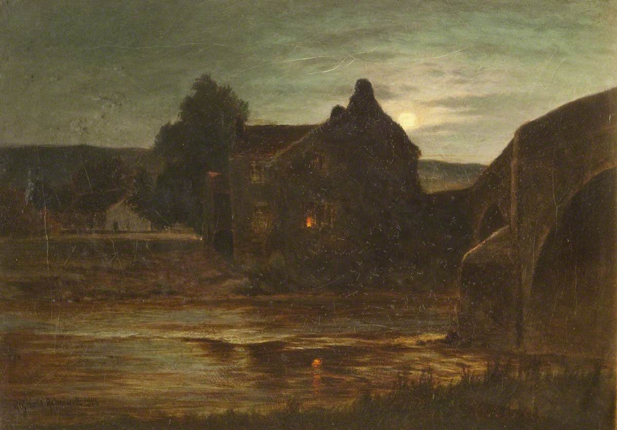 House by a River and a Bridge by Night
