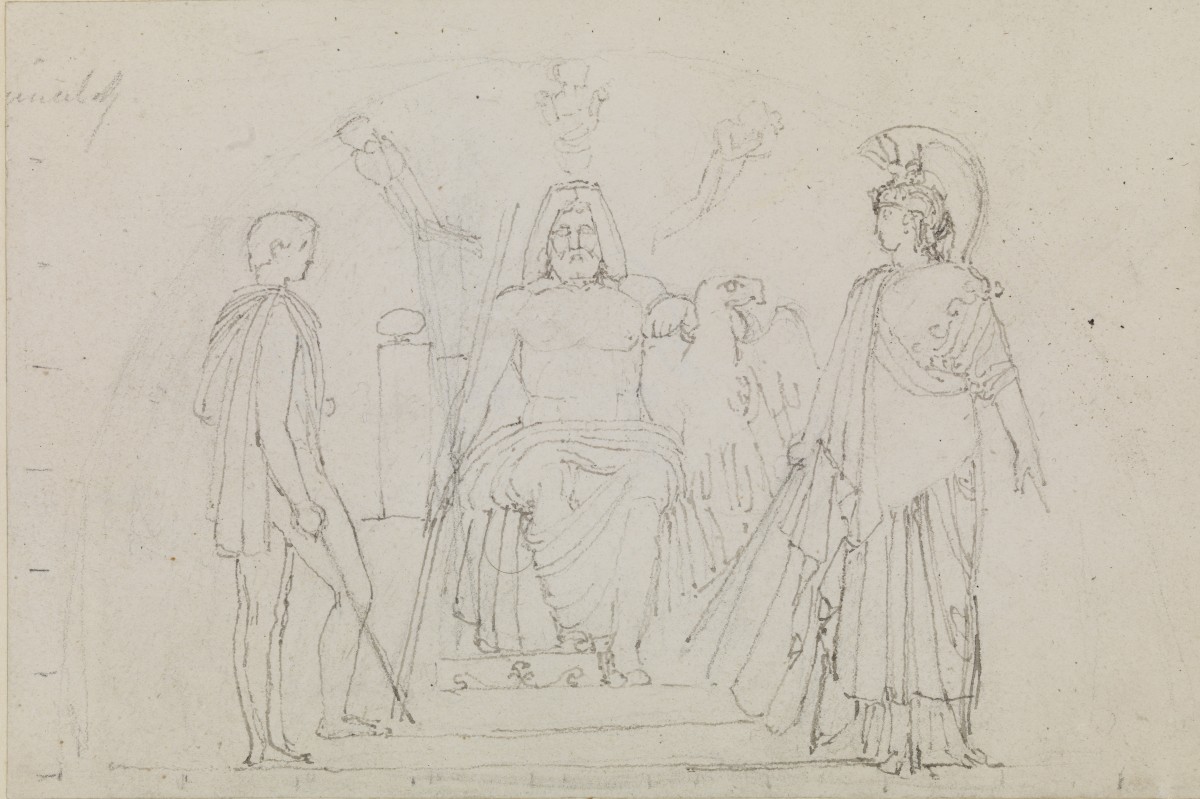 The Council of Zeus, with Hermes and Athene