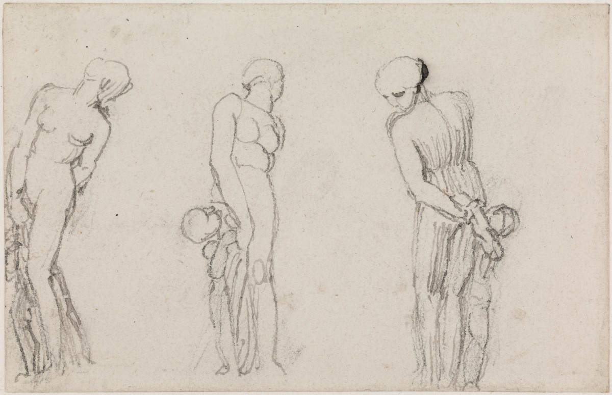 Three Small Studies of a Naked Woman Turning to Swing Her Child Around Her Knees