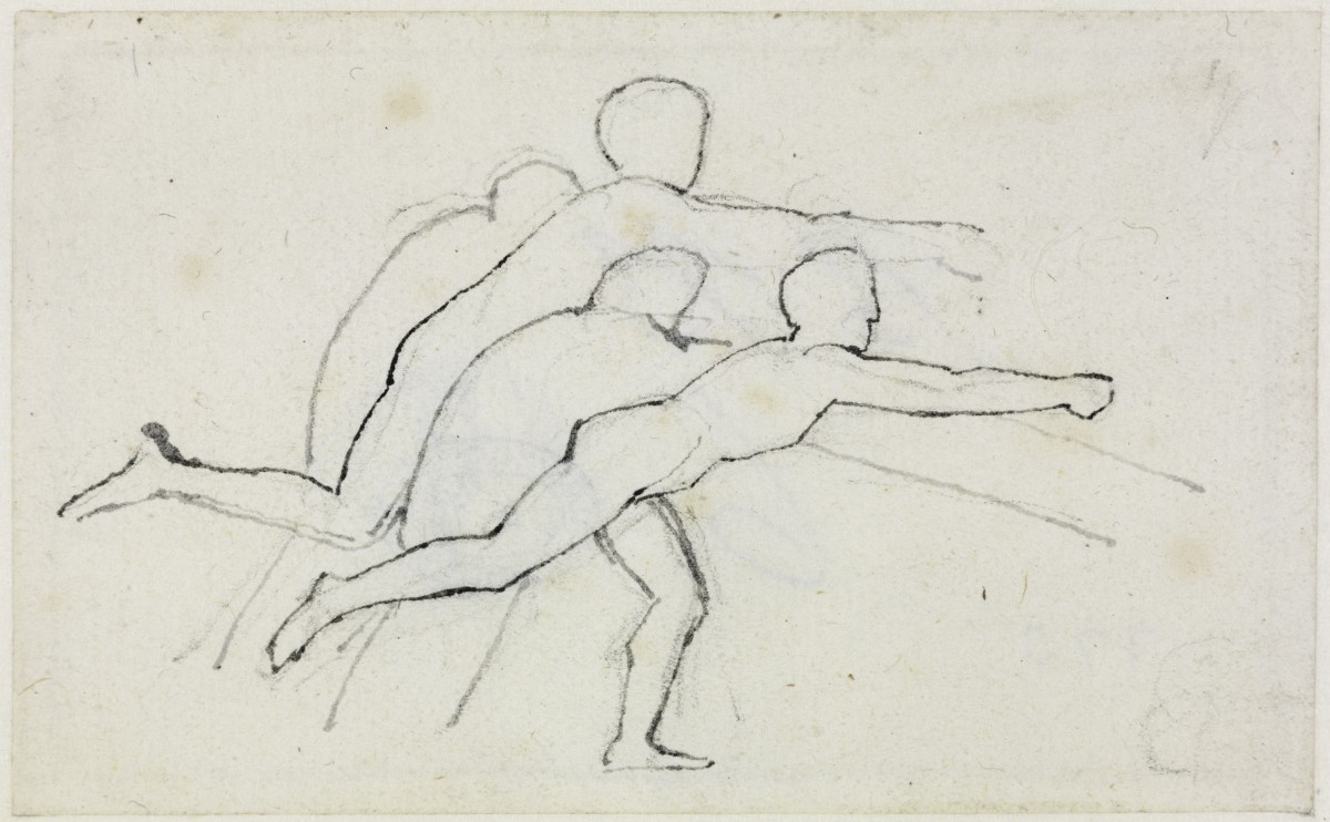 Four Figures Reaching to the Right