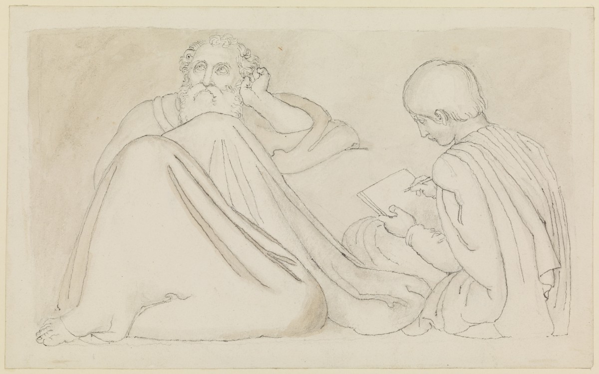 An Old Man Dictating to a Scribe