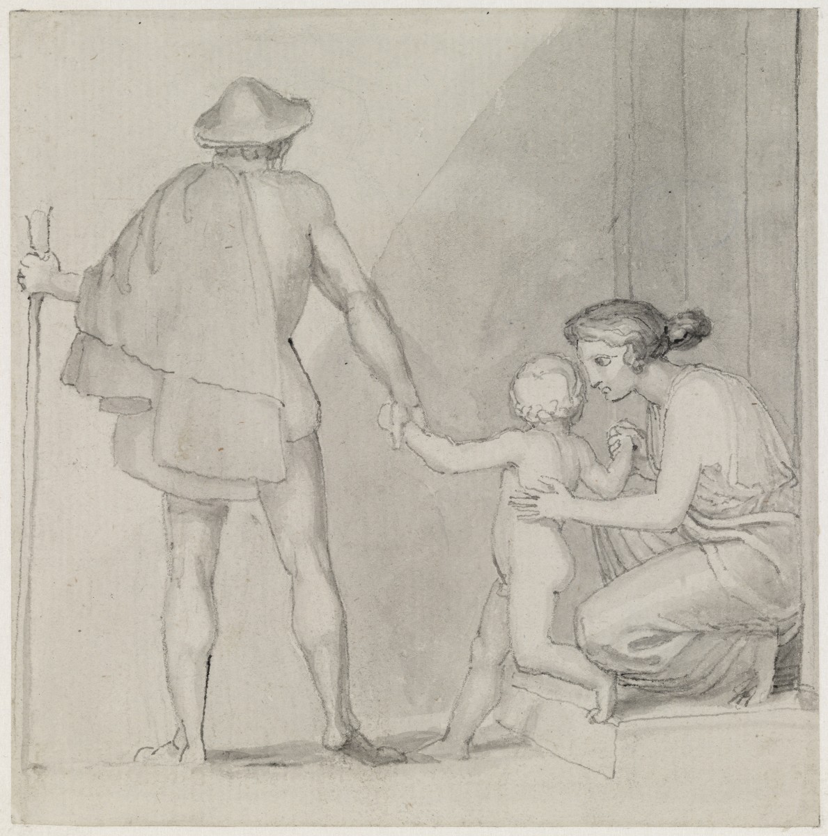 naked children A Man, Left, Leads a Naked Child by the Hand | Art UK