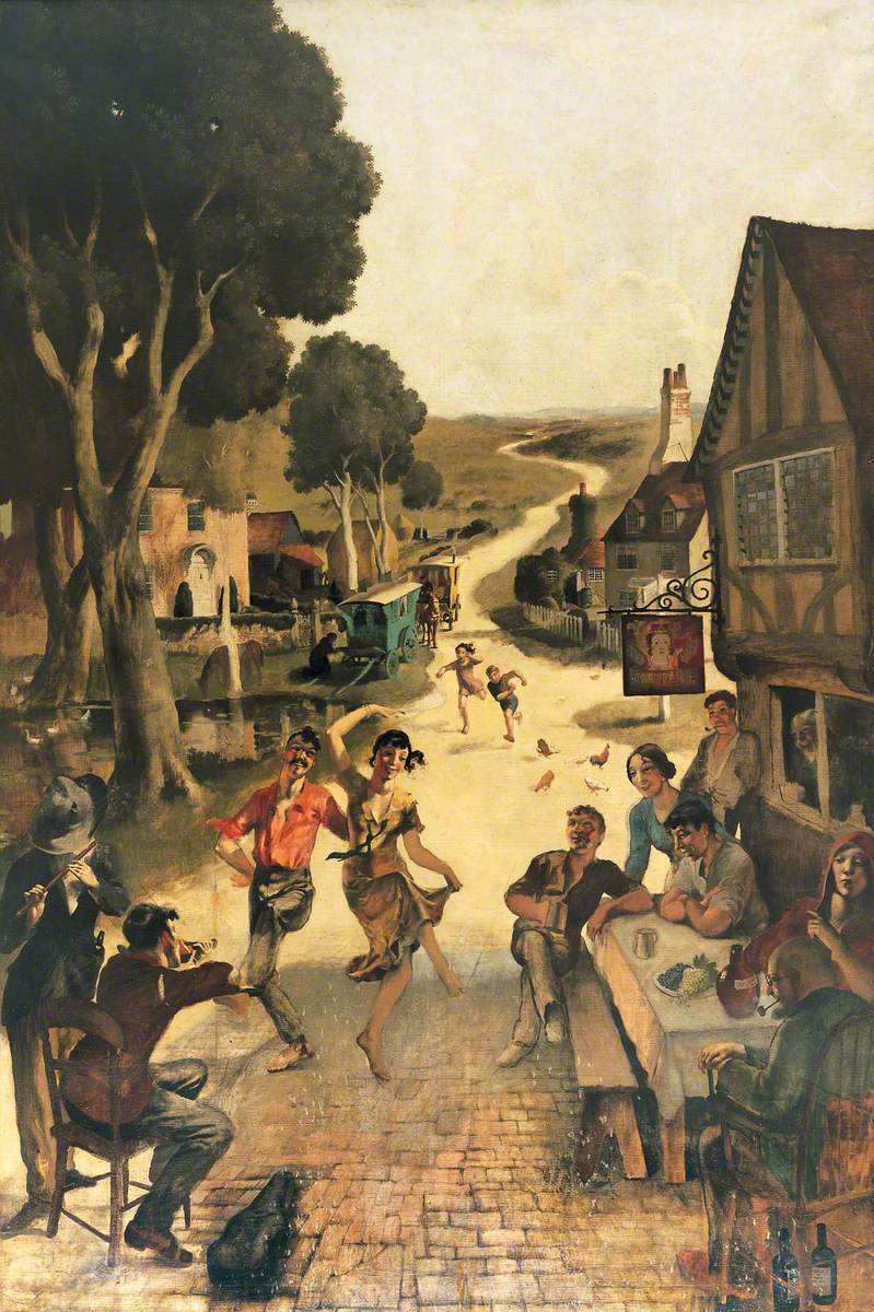 Rustic Scene: Villagers Dancing