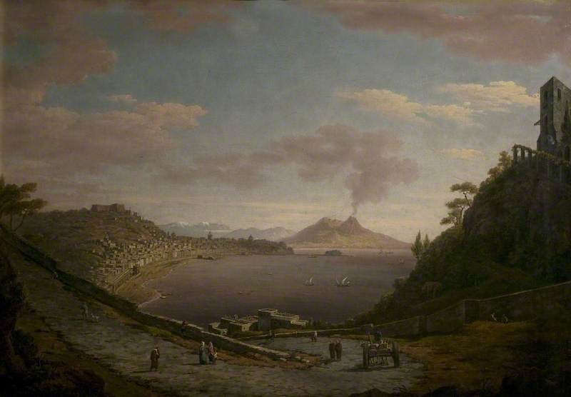 View of the Bay of Naples with Vesuvius in the Distance