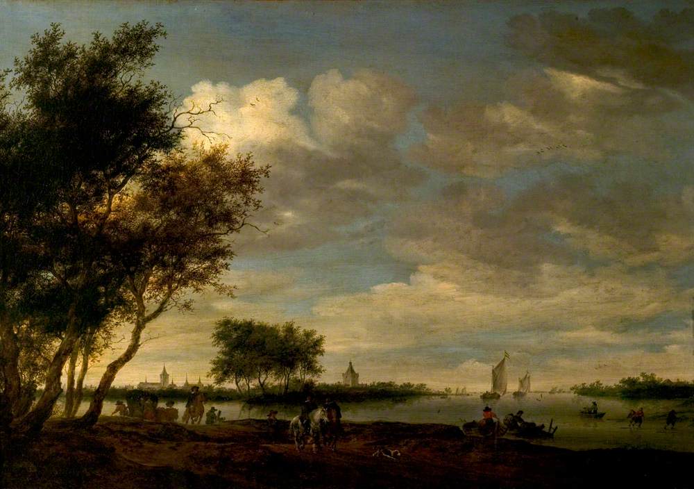River Scene with a Distant View of Vianen, The Netherlands
