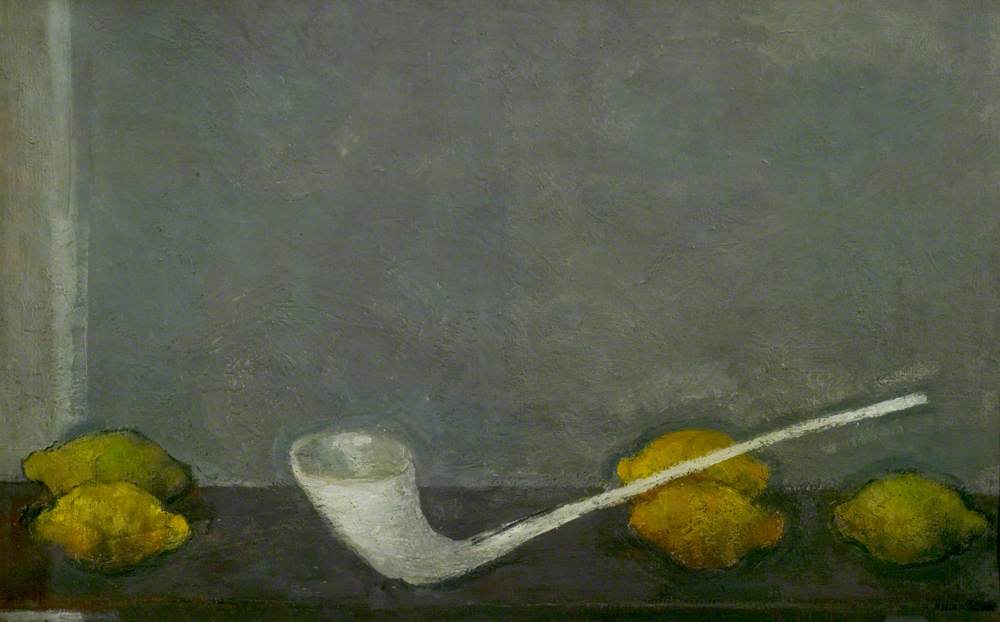 Still Life: Lemons and a Clay Pipe