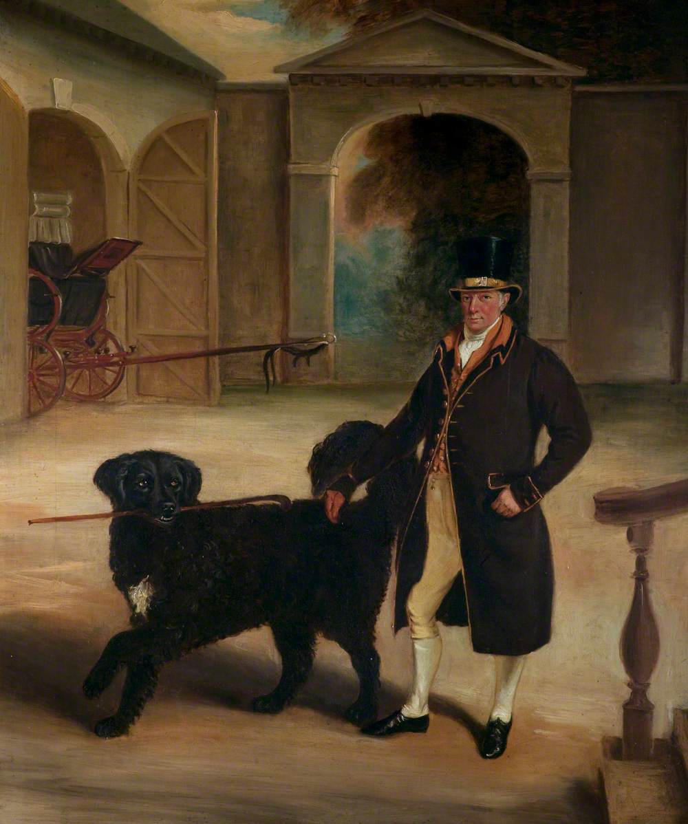 Mr Pare's Coachman with a Newfoundland Dog