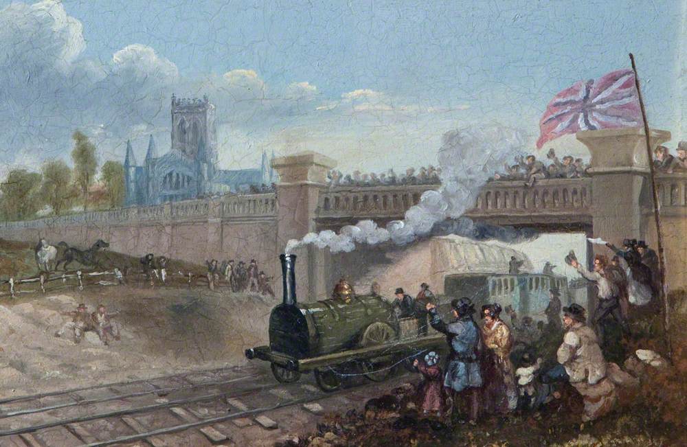 First Train Leaving Grimsby, Lincolnshire, 1848