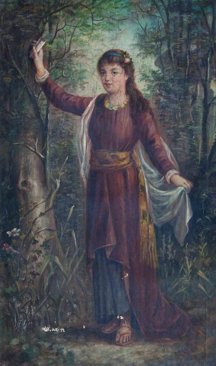 A Girl in a Wood with a Letter
