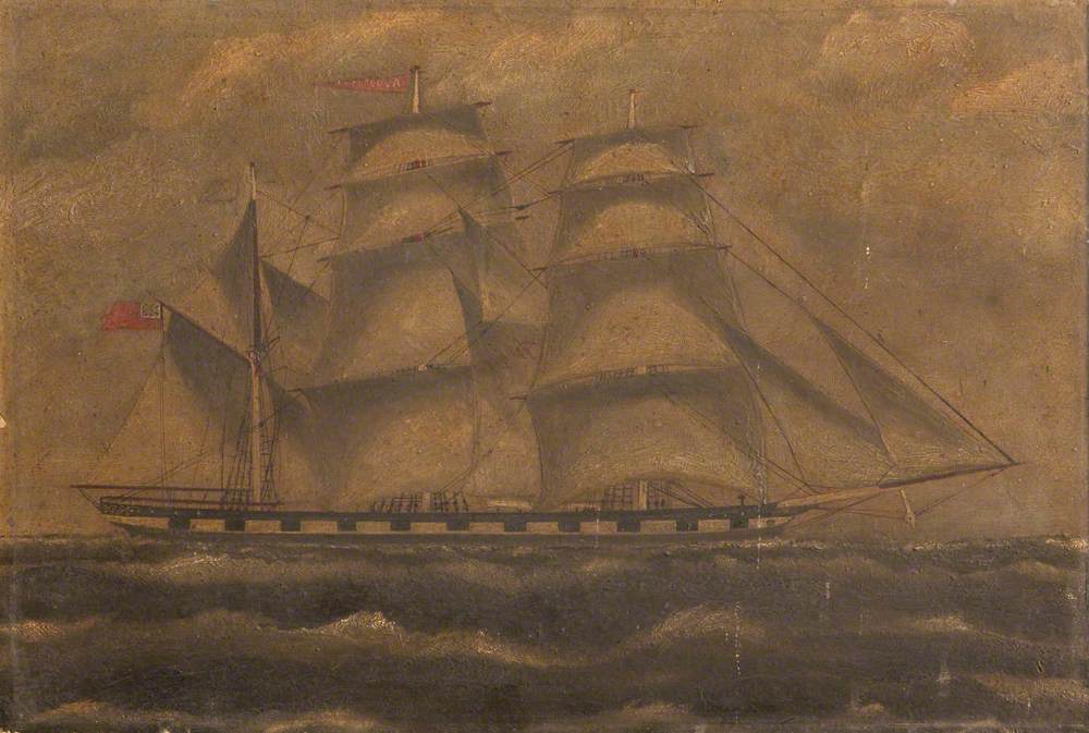 Three-Masted Sailing Ship 'Gladova' of Sunderland