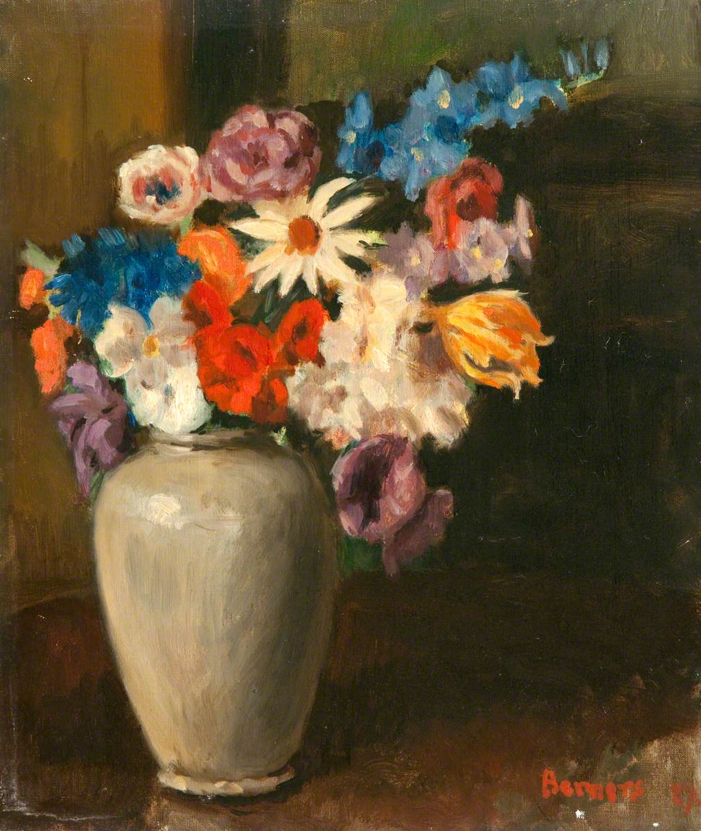 Flowers in a Pottery Vase