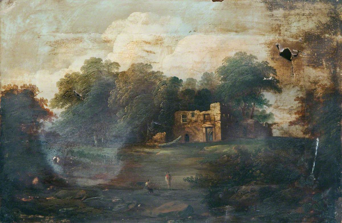 Rustic Scene with a Cottage