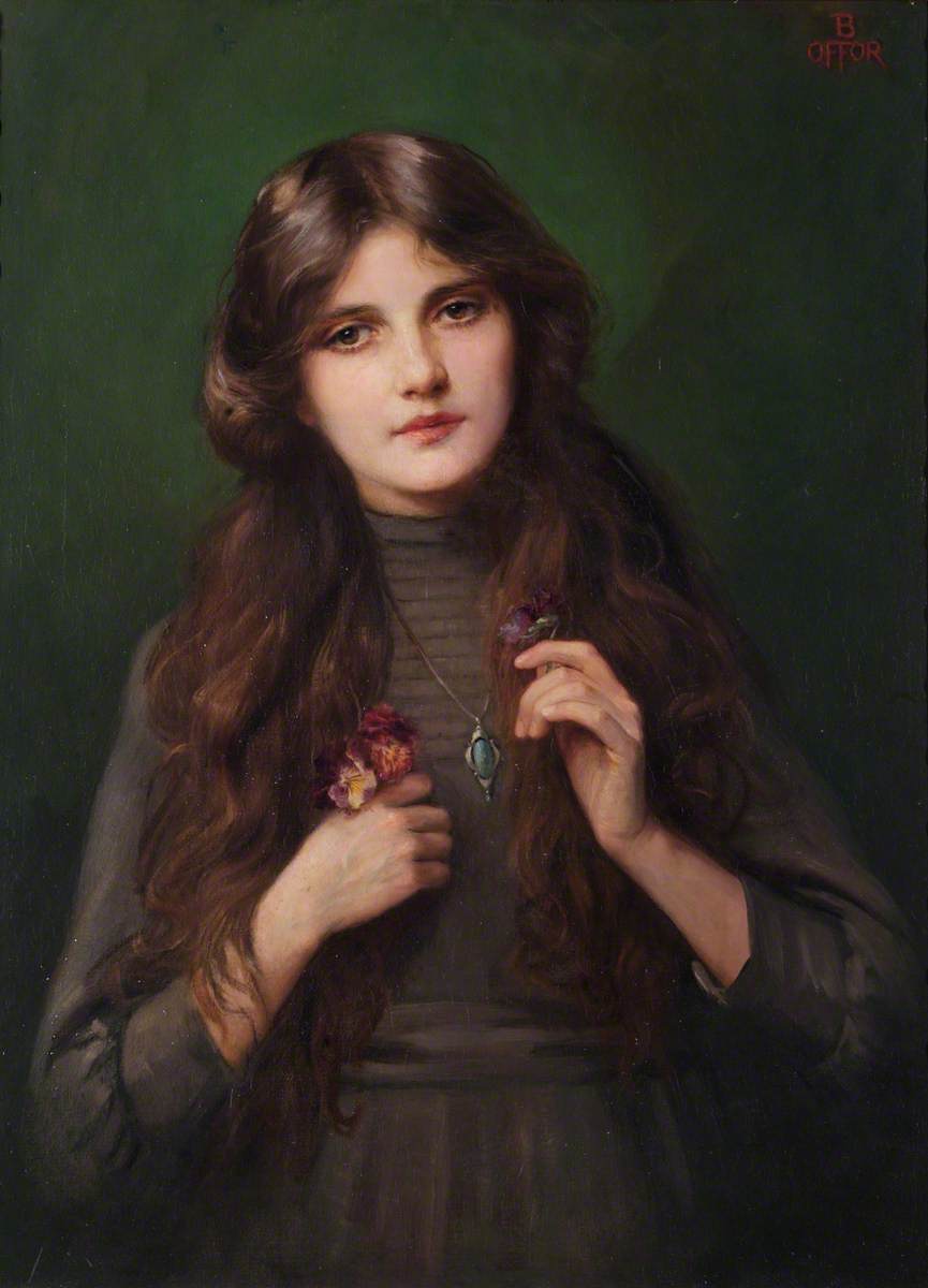 Portrait of an Unknown Girl in a Grey Dress
