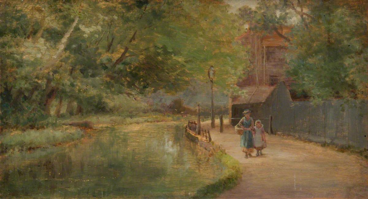 New River, Enfield, with Figures