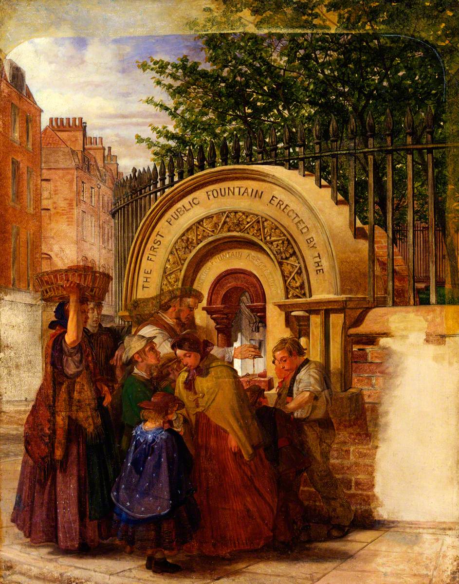 Study for 'The First Public Drinking Fountain'