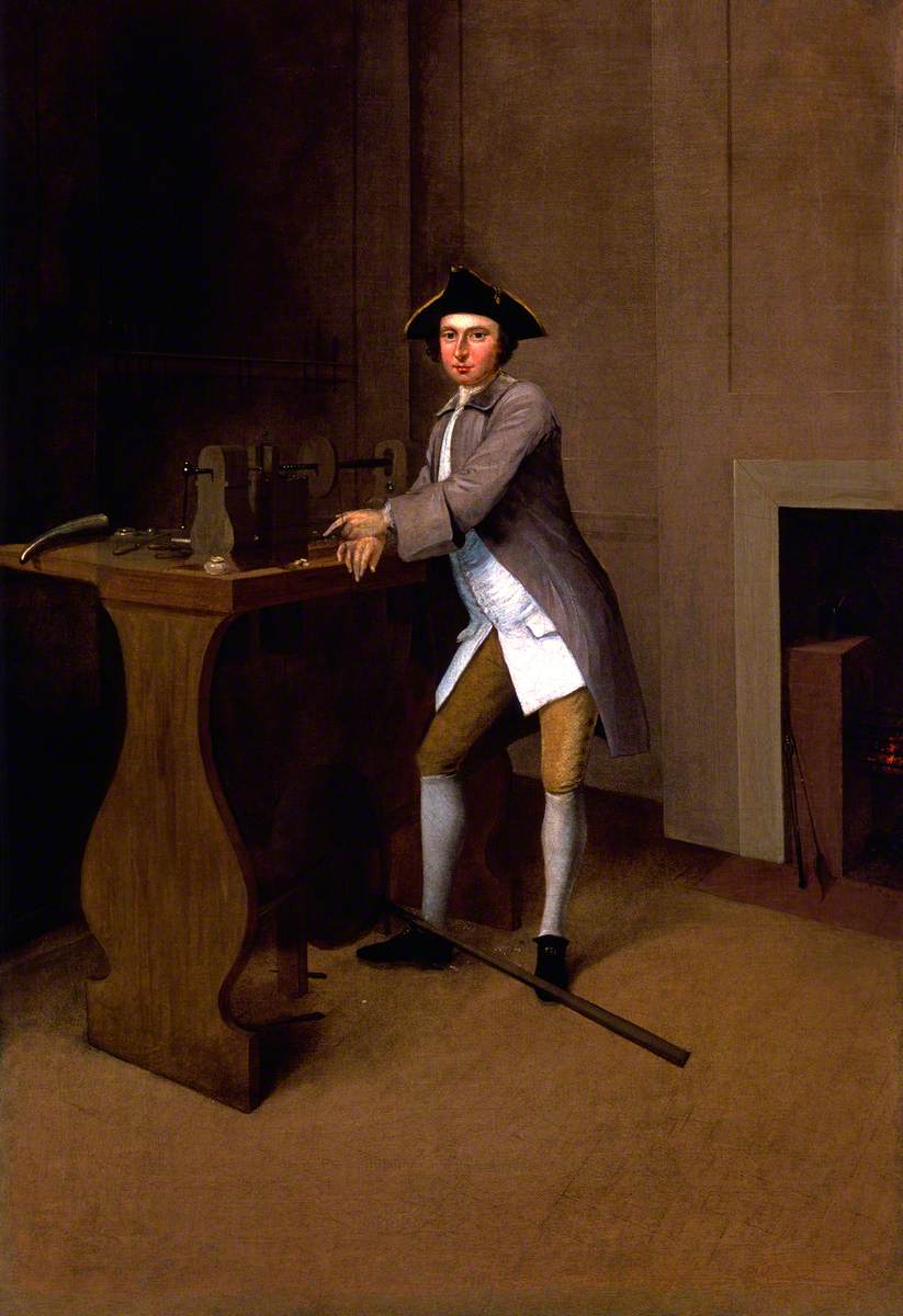 Portrait of a Gentleman in an Interior, at a Lathe 