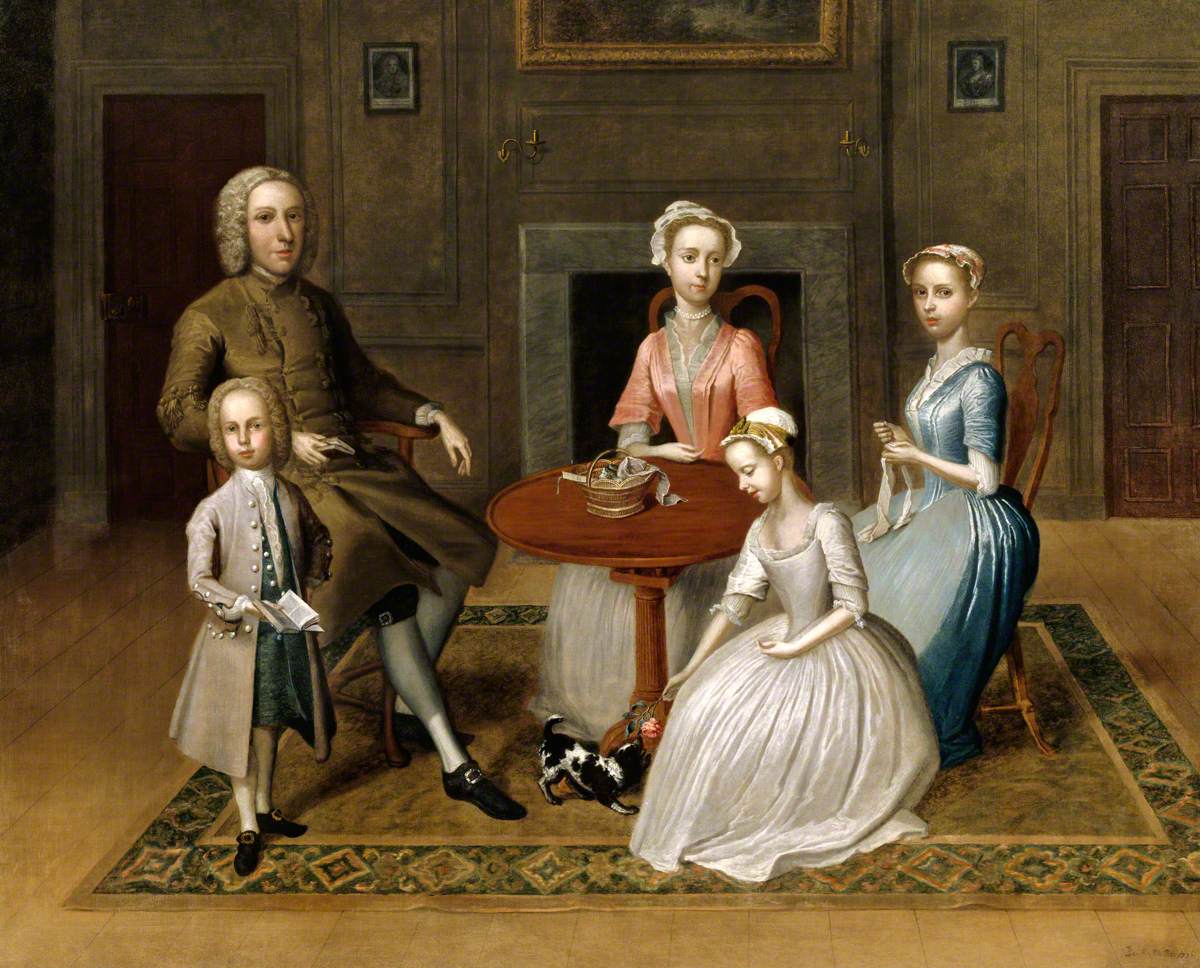 Group Portrait (possibly of the Brewster Family), in a Domestic Interior