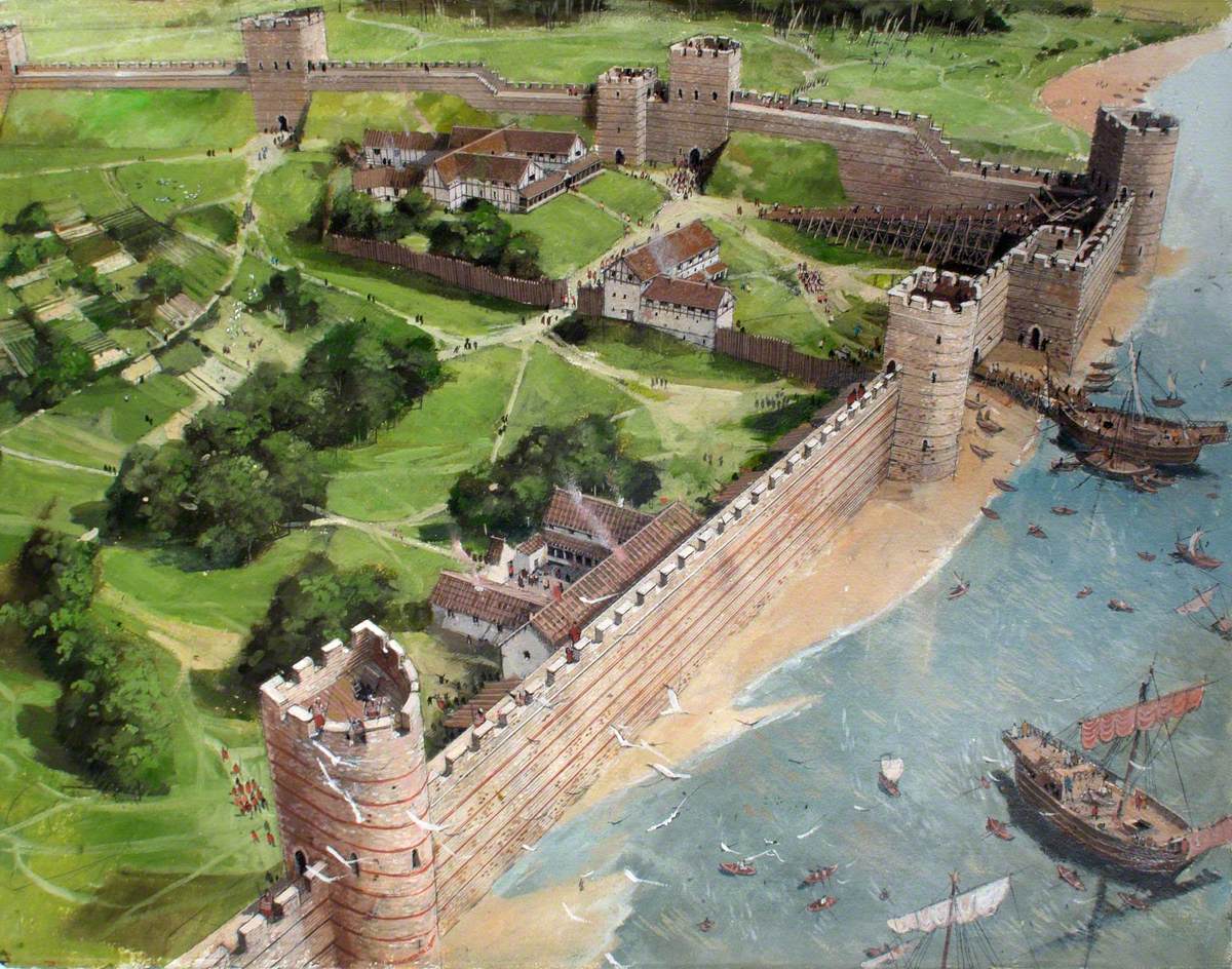Reconstructed View Showing Origins of the Tower at the South East Corner of Roman London, 400 AD