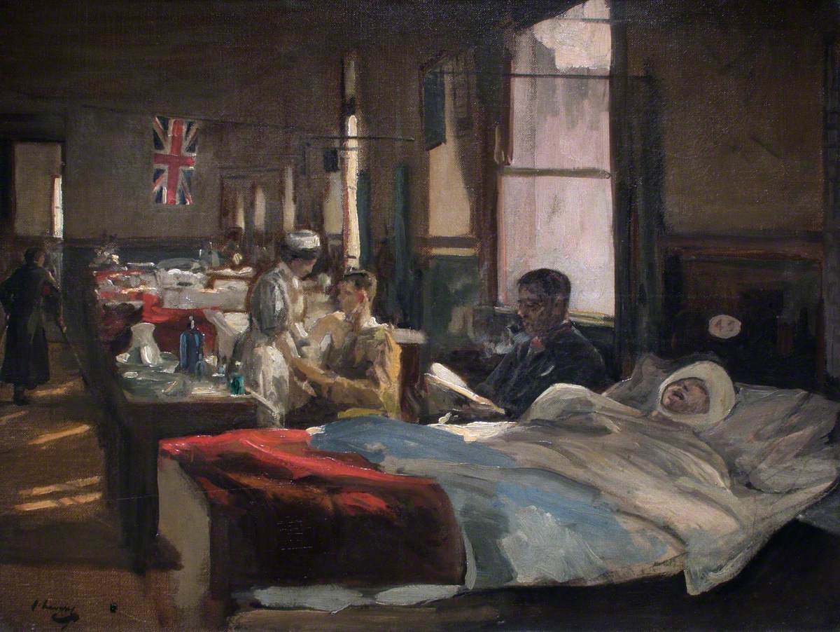 The First Wounded at The London Hospital, 1914