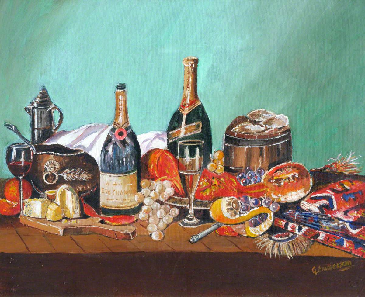 A Still Life, Table Top with Bottles