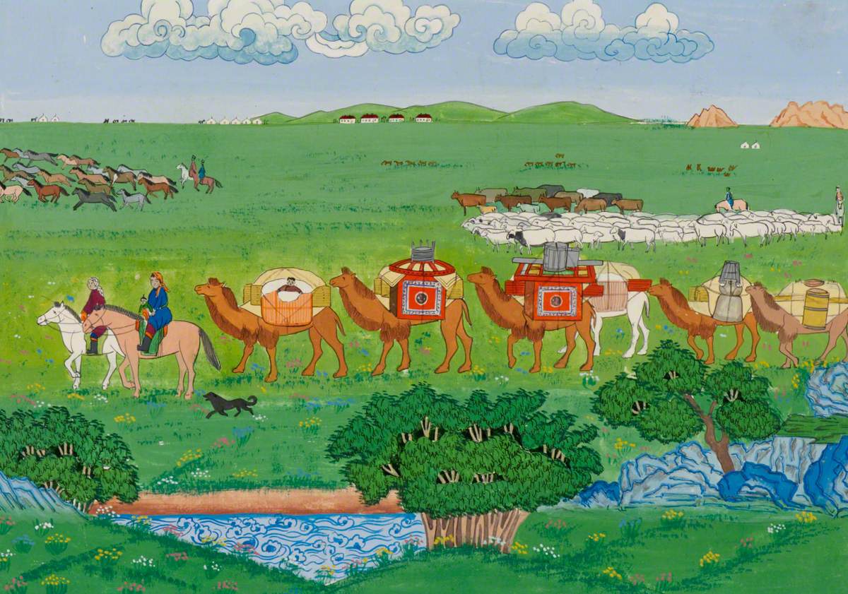 Nomads Transporting Their Ger