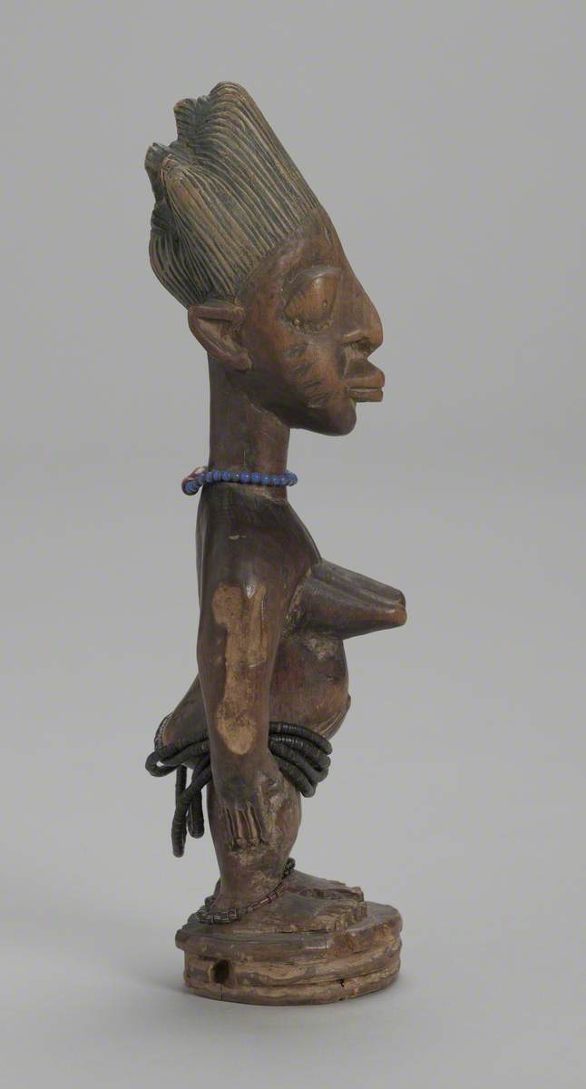 Ibeji Figure: Adult Female with Blue Necklace