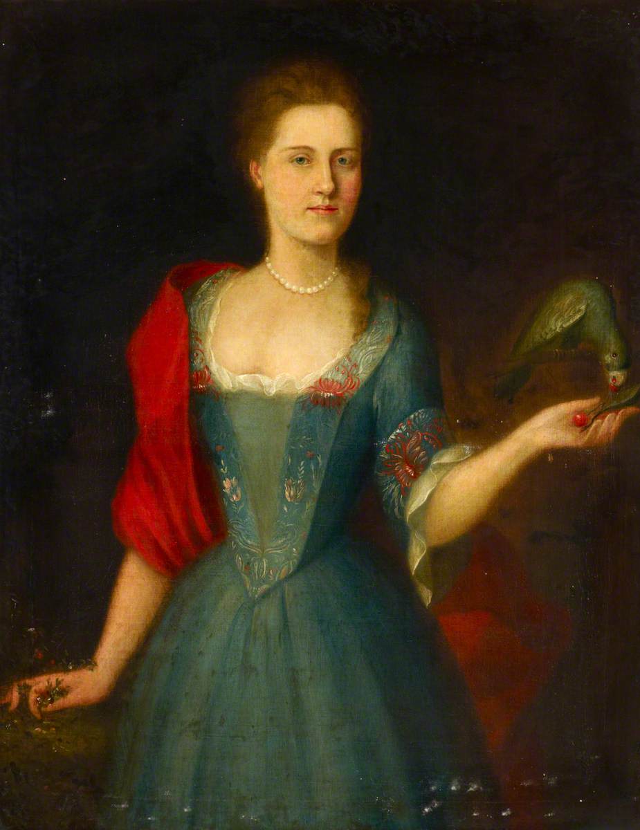 Portrait of an Unknown Woman with a Parrot