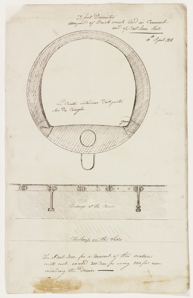 Engineering Drawings for a Tunnel in Cast Iron