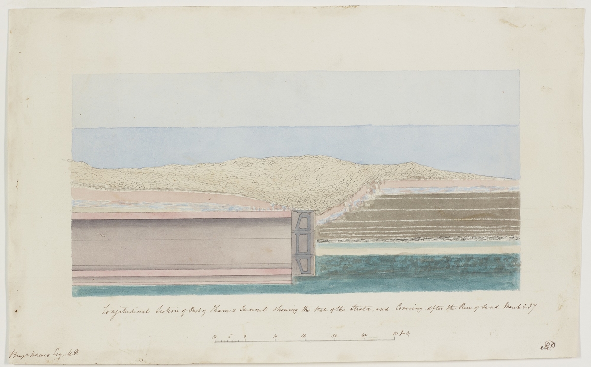 Longitudinal Section of Part of Thames Tunnel