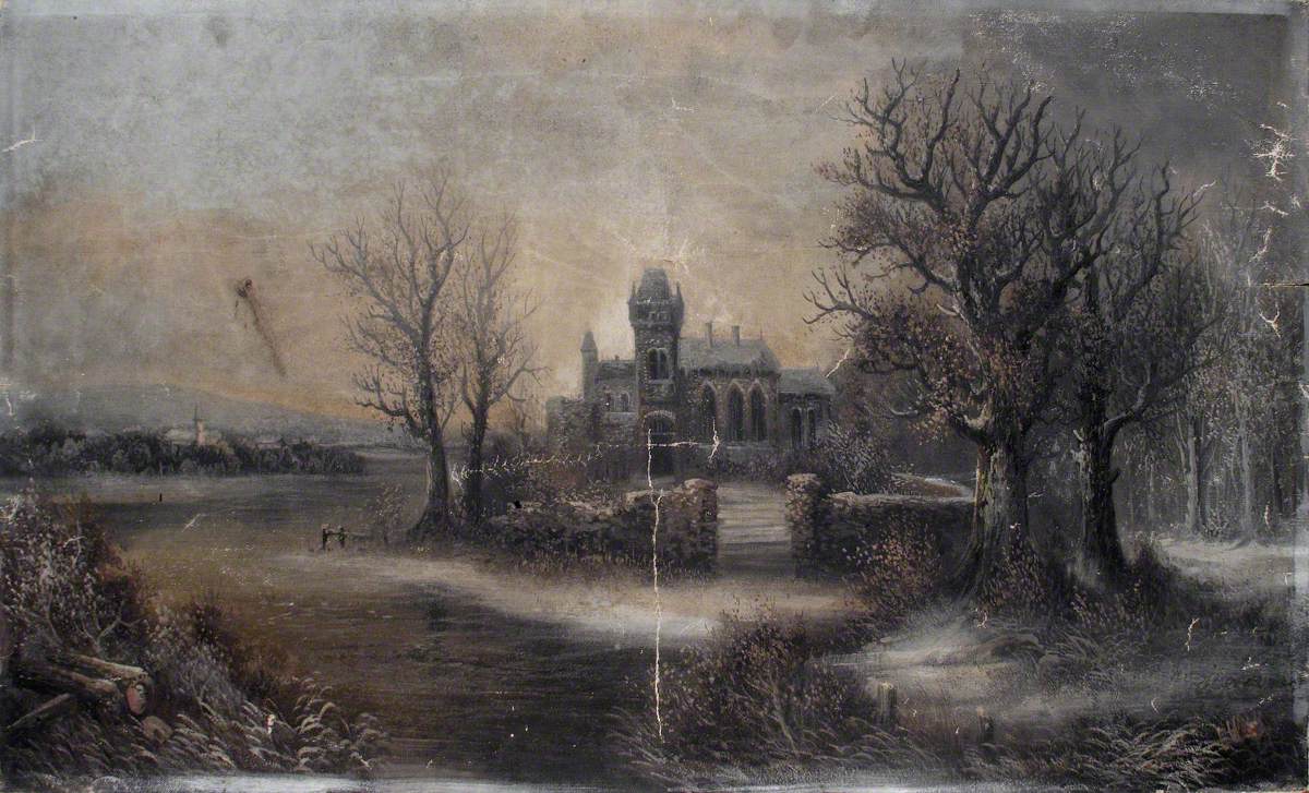 Winter Scene with a House and Woodland