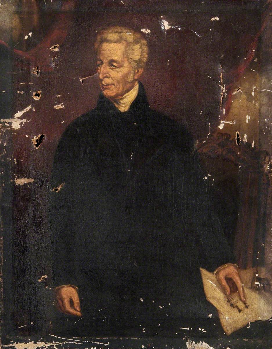 Portrait of a Man with a Plan for a Church