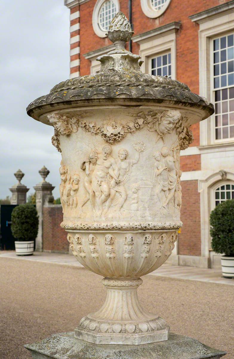 Great Urn by Pearce with Stone Pedestal