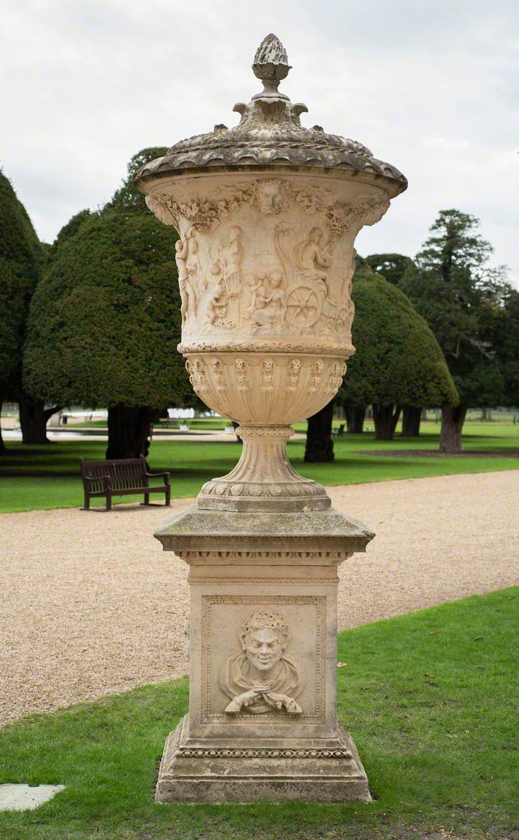 Great Urn by Pearce with Stone Pedestal